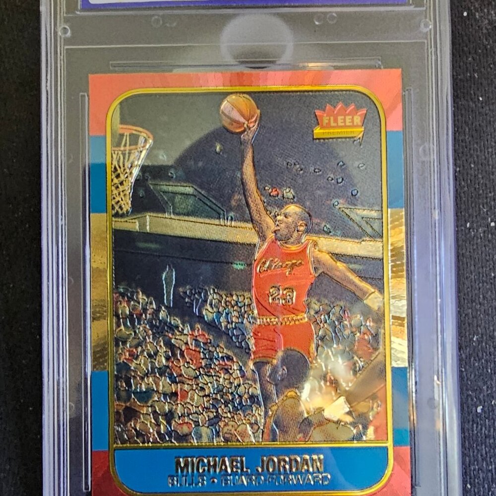 1996 MICHAEL JORDAN FLEER RC 10th annivers. REFRACTOR GOLD GEM mint 10 - Picture 6 of 7